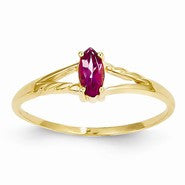 14k Yellow Gold Pink Tourmaline Birthstone Ring