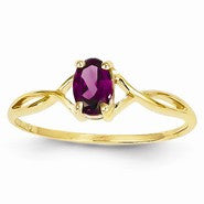 14k Yellow Gold Rhodolite Garnet Birthstone Ring