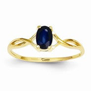 14k Yellow Gold Sapphire Birthstone Ring