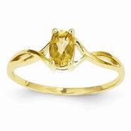 14k Yellow Gold Citrine Birthstone Ring