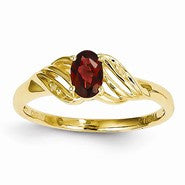 14k Yellow Gold Garnet Diamond Ring