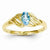 14k Yellow Gold Light Swiss Blue Topaz Diamond Ring