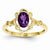 14k Yellow Gold Purple Amethyst & Diamond Ring