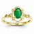 14k Yellow Gold Genuine Emerald Diamond Ring