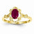 14k Yellow Gold Genuine Ruby Diamond Ring