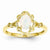 14k Yellow Gold Genuine Opal Diamond Ring