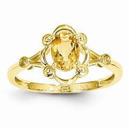 14k Yellow Gold Citrine Diamond Ring