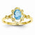 14k Yellow Gold Light Swiss Blue Topaz Diamond Ring