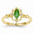14k Yellow Gold Genuine Emerald Diamond Ring