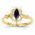 14k Yellow Gold Genuine Sapphire Diamond Ring