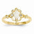 14k Yellow Gold Genuine Opal Diamond Ring