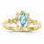 14k Yellow Gold Light Swiss Blue Topaz Diamond Ring