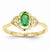 14k Yellow Gold Genuine Emerald Diamond Ring
