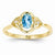 14k Yellow Gold Light Swiss Blue Topaz Diamond Ring