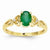 14k Yellow Gold Genuine Emerald Diamond Ring