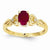 14k Yellow Gold Genuine Ruby Diamond Ring