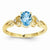 14k Yellow Gold Light Swiss Blue Topaz Diamond Ring