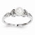 14k White Gold Pearl Diamond Ring