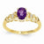 14k Yellow Gold Purple Amethyst & Diamond Ring