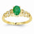 14k Yellow Gold Genuine Emerald Diamond Ring