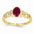 14k Yellow Gold Genuine Ruby Diamond Ring