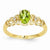 14k Yellow Gold Peridot Diamond Ring