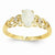14k Yellow Gold Genuine Opal Diamond Ring