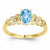 14k Yellow Gold Light Swiss Blue Topaz Diamond Ring