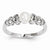 14k White Gold Pearl Diamond Ring