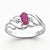 14k White Gold Diamond & Ruby Birthstone Ring