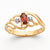 14k Yellow Gold Diamond & Garnet Birthstone Ring