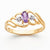14k Yellow Gold Diamond & Amethyst Birthstone Ring