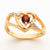 14k Yellow Gold Diamond & Garnet Birthstone Heart Ring