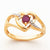 14k Yellow Gold Diamond & Ruby Birthstone Heart Ring