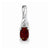14k White Gold Genuine Garnet Diamond pendant, Beautiful Pendants for Necklace