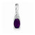 14k White Gold Genuine Amethyst Diamond pendant, Delightful Pendants for Necklace