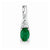 14k White Gold Genuine Emerald Diamond pendant, Pendants for Necklace