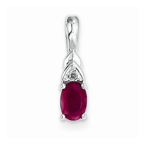 14k White Gold Genuine Ruby Diamond pendant, Gorgeous Pendants for Necklace