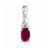 14k White Gold Genuine Ruby Diamond pendant, Gorgeous Pendants for Necklace