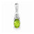 14k White Gold Genuine Peridot Diamond pendant, Lovely Pendants for Necklace