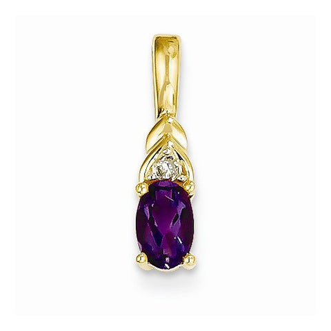 14k Gold Diamond & Amethyst pendant, Adorable Pendants for Necklace