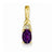 14k Gold Diamond & Amethyst pendant, Adorable Pendants for Necklace