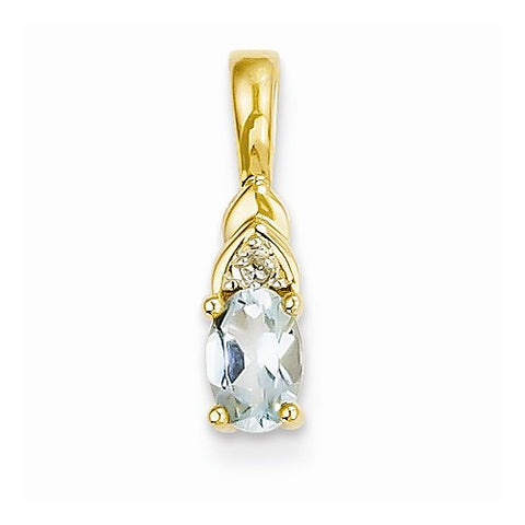14k Gold Diamond & Aquamarine pendant, Dazzling Pendants for Necklace