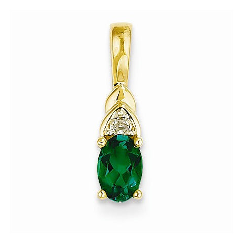 14k Gold Diamond & Genuine Emerald pendant, Delightful Pendants for Necklace