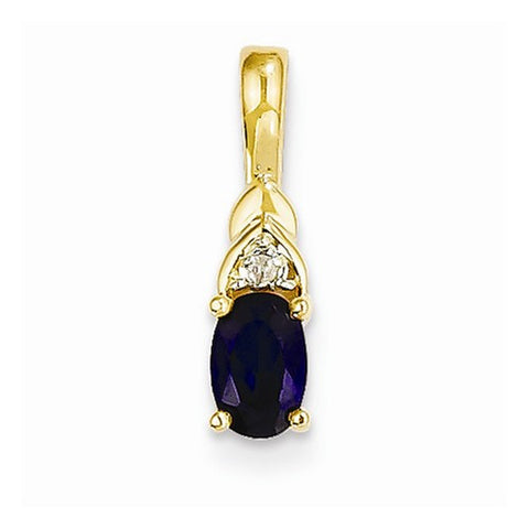 14k Gold Diamond & Genuine Sapphire pendant, Pretty Pendants for Necklace