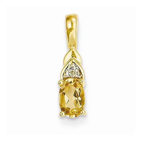 14k Gold Diamond & Citrine pendant, Lovely Pendants for Necklace