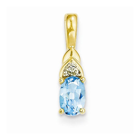 14k Gold Diamond & Blue Topaz pendant, Stylish Pendants for Necklace