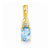 14k Gold Diamond & Blue Topaz pendant, Stylish Pendants for Necklace