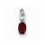 14k White Gold Genuine Garnet Diamond pendant, Classy Pendants for Necklace