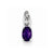14k White Gold Genuine Amethyst Diamond pendant, Alluring Pendants for Necklace